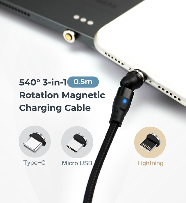 Nugens 540° Rotation Magnetic Charging Cable Banner-mobile