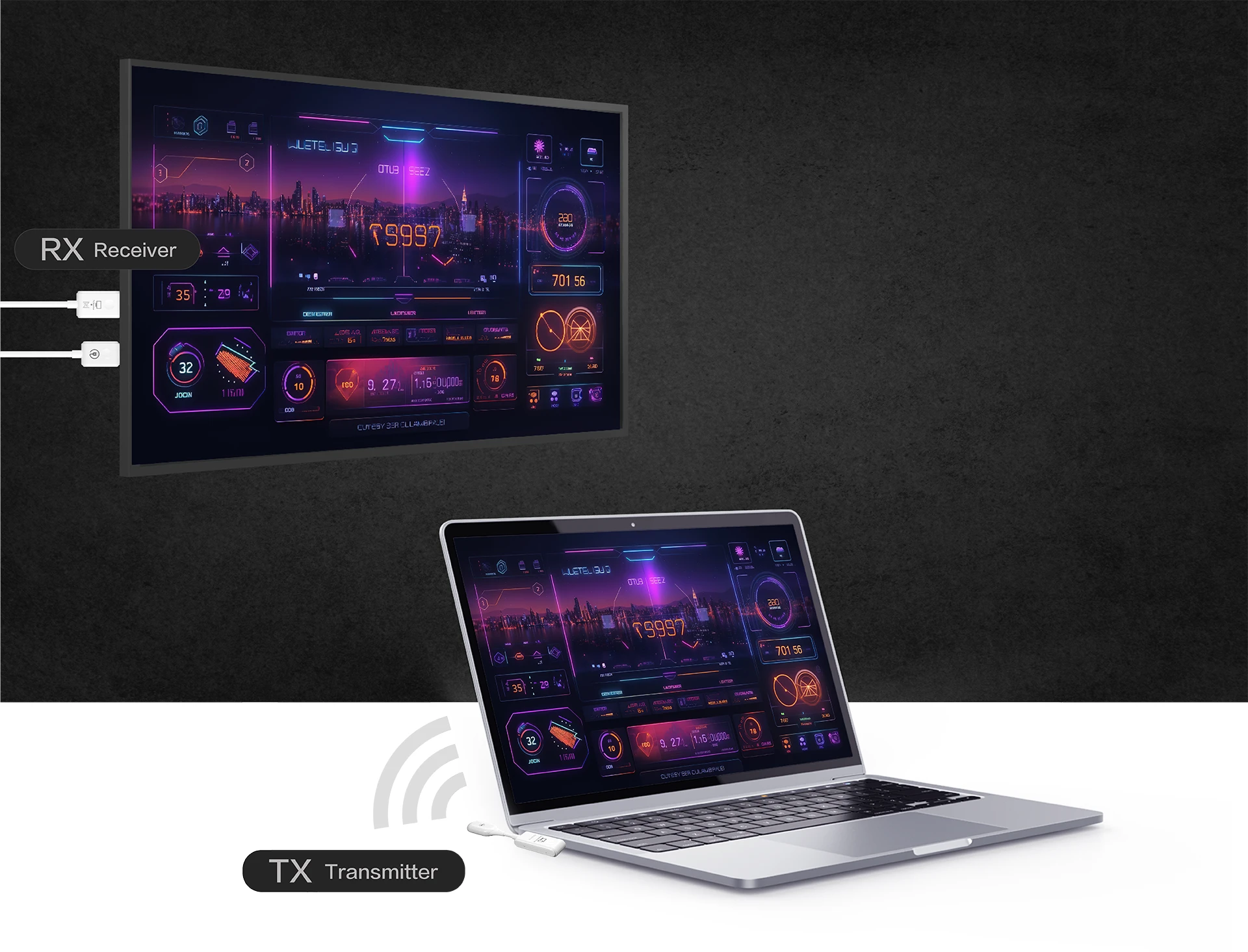 Type-C to HDMI Wireless Extender Connect laptop output