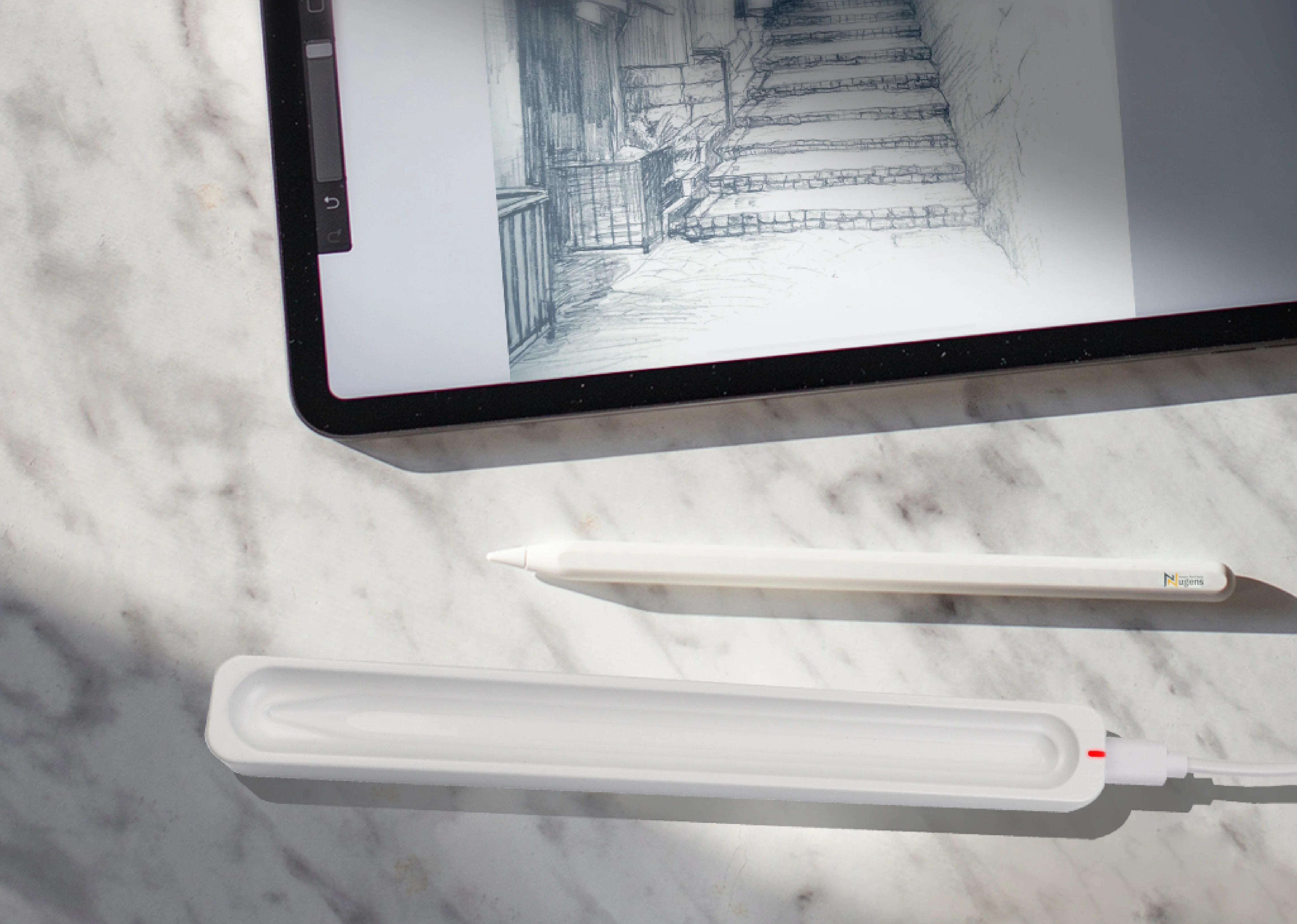 Stylus charging storage box