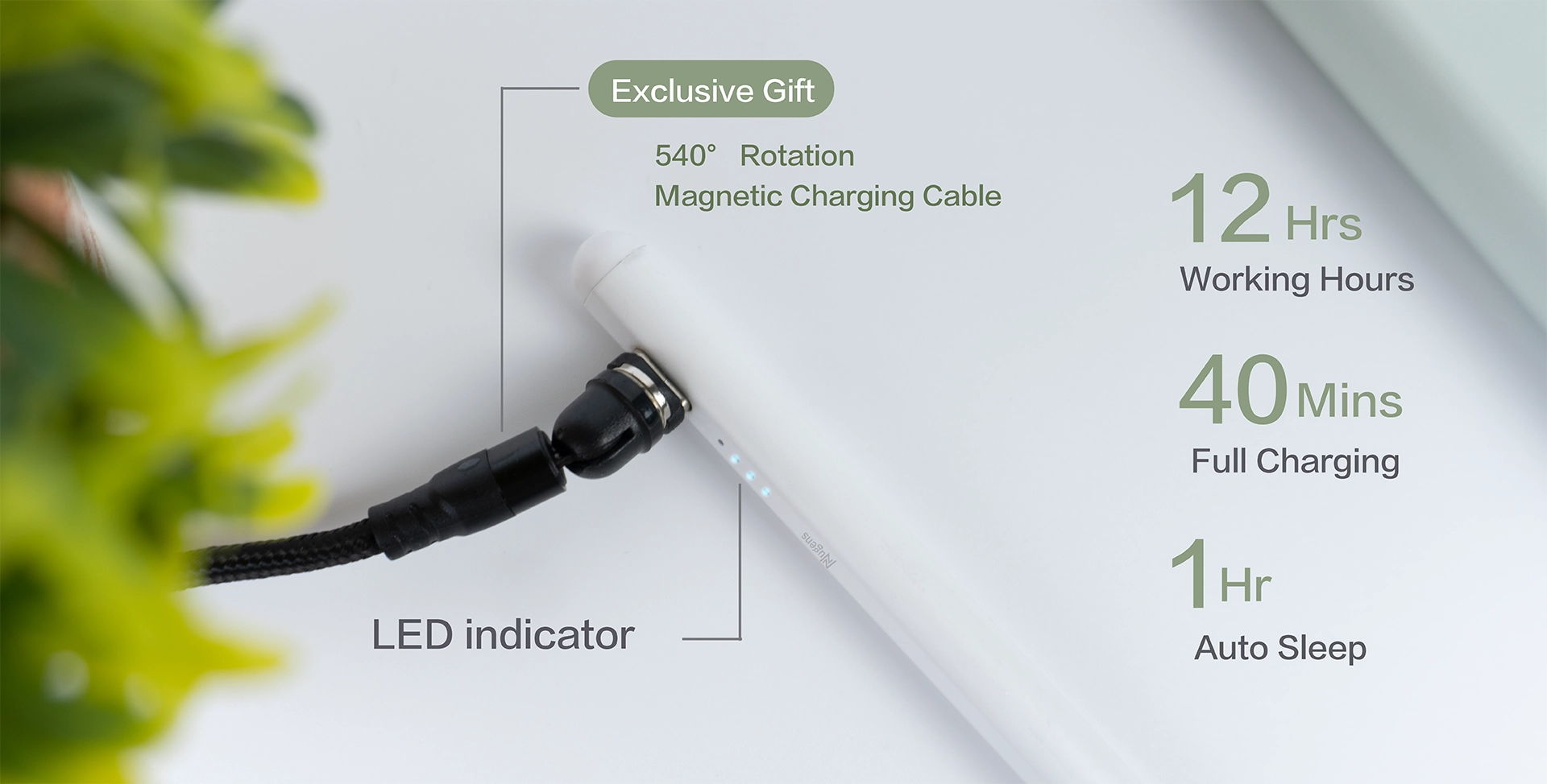 Capacitive magnetic stylus with fast charge magnetic suction line charging and light situation diagram(computer version)